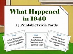 81st Birthday 1940 Trivia Cards Anniversary Games | Etsy in 2021 | 81st ...