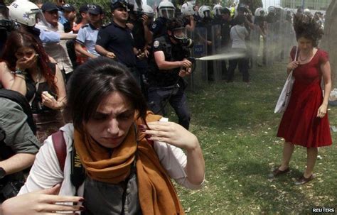 Turkey Clashes The Woman In The Red Dress Bbc News