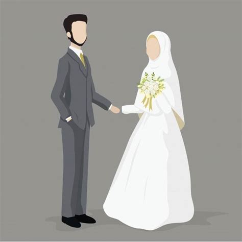 Pin By Veni Jumila Danin On Muslim Art Bride Cartoon Couple Illustration Wedding Bride And