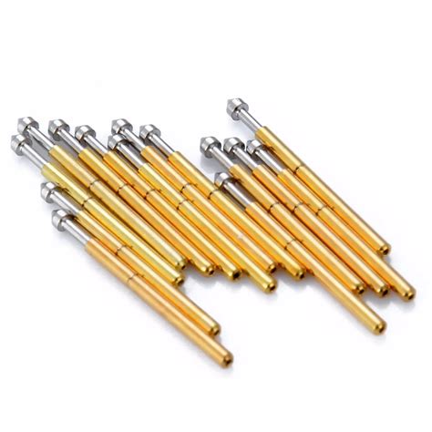 100pcs Gold Plated Spring Test Probe Pogo Pin 1 3mm Conical Head 1 0mm