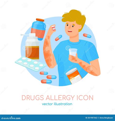 Types Of Allergies Infographics Set Runny Nose And Itchy Skin Vector