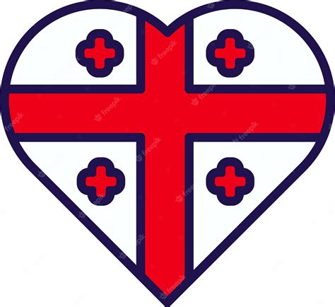 Premium Vector | Georgia land national flag in heart form vector