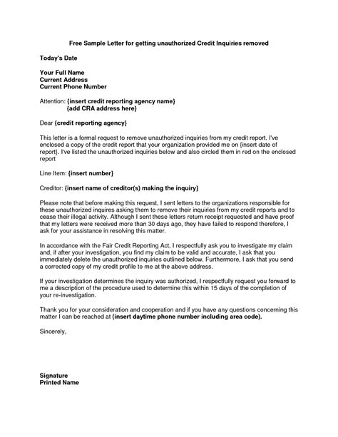 Explanation for late payments on credit report. Letter Of Explanation for Credit Inquiries Template ...