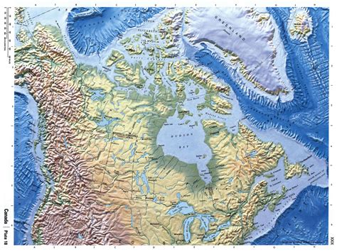 Подробная физическая карта Канады Канада Северная Америка Maps Of