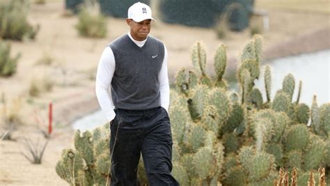 Tiger Woods Walks Off The 15th Tee Box After Hitting His Drive Into The