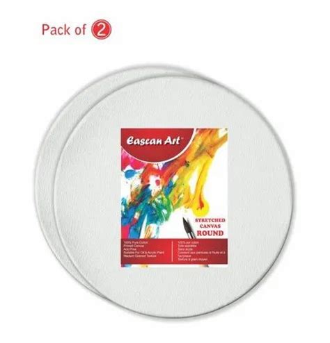 Artrina White Round Stretched Canvas Double Gesso Primed Rs 50 Piece