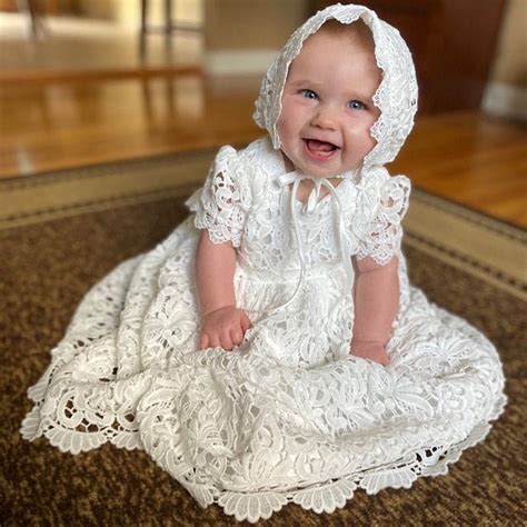 White Baptism Dress For Toddler Girl Baby Girl Christening Dress Baby
