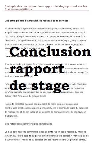 Modèle De Conclusion Rapport De Stage Fin De 3eme Music Used