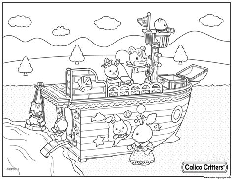 Did you know that they are also known as sylvanian families? Calico Critters Boat Trip Captain Coloring Pages Printable