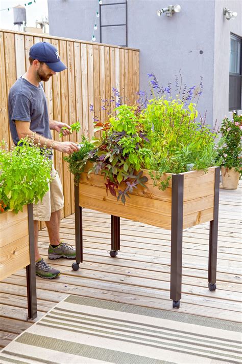 Incredible Elevated Herb Planter Box References Herb Garden Planter