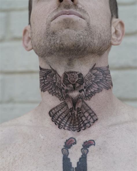 Mens Throat Tattoo Ideas Photos