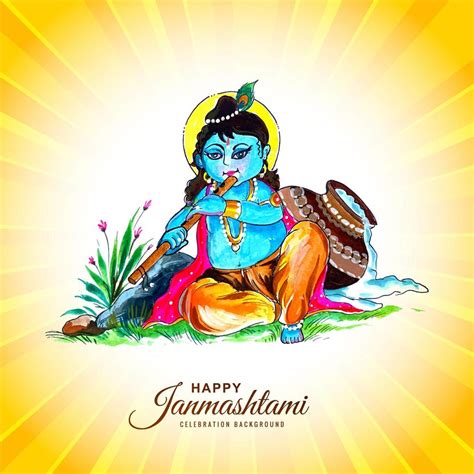 Lord Krishna Happy Janmashtami Festival Of India Greeting 1233957