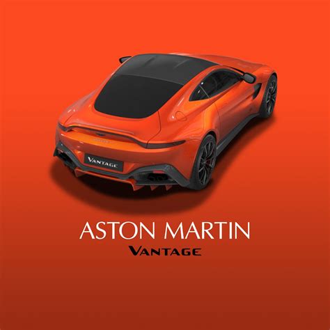 An Orange Sports Car With The Words Aston Martin Vantage