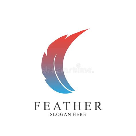 Feather Logo Design With Modern Concept Stock Illustration