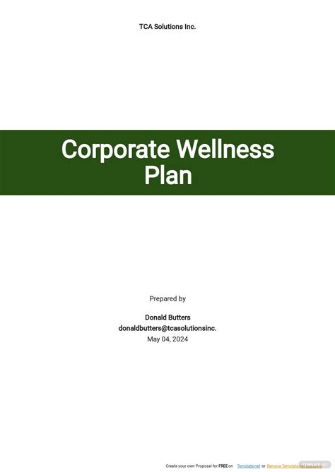 wellness business plan template