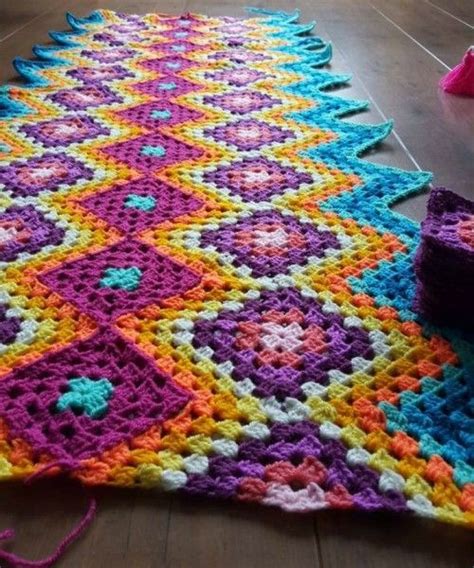 Crochet Mexican Granny Blanket Free Pattern Crochet Square Patterns