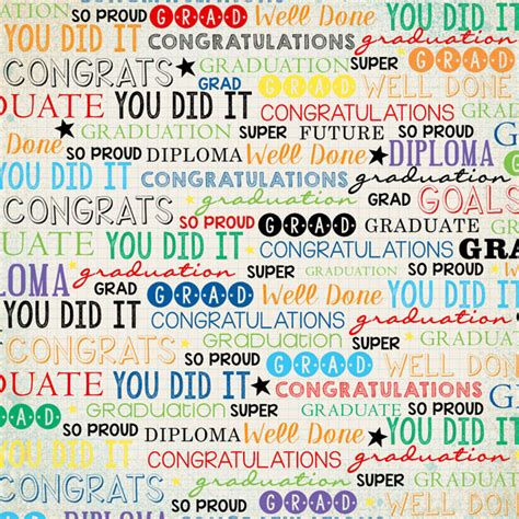 Scrapbook Customs | Colorful Graduation Words Ds Paper