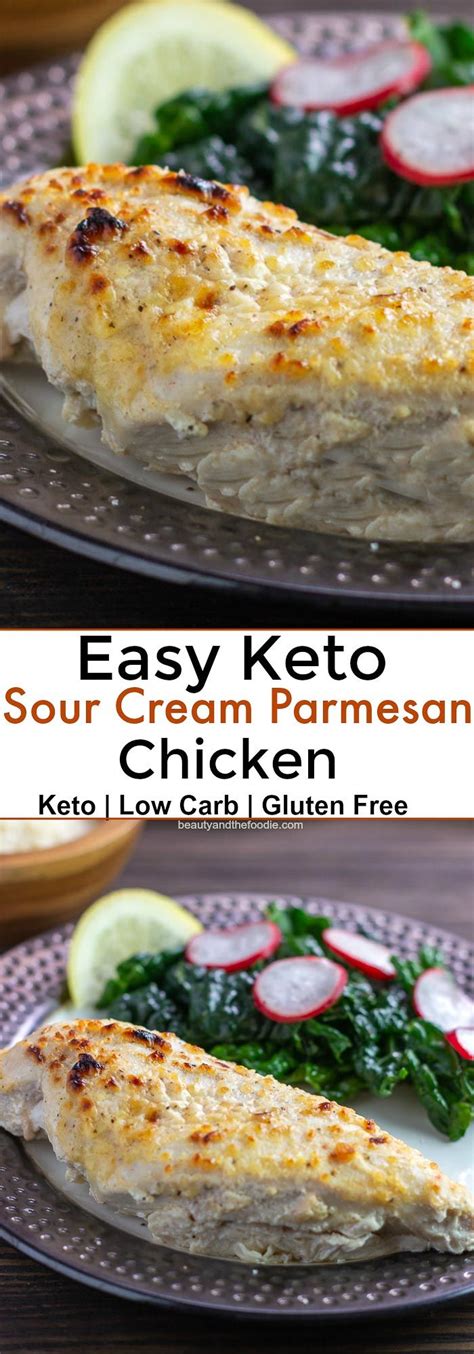 Sweet & sour chicken with brown rice. Keto Sour Cream Parmesan Chicken | Beauty and the Foodie ...