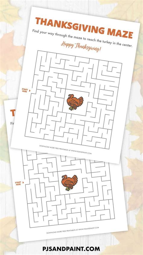 Free Printable Thanksgiving Maze Thanksgiving Games And Activities In