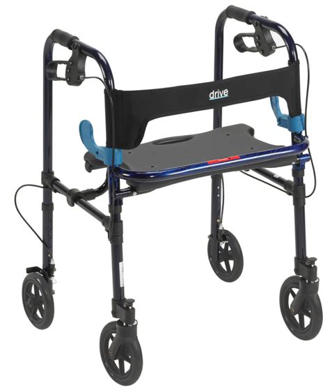 Drive Medical Clever Lite Easy Folding Rollator Walker With Seat