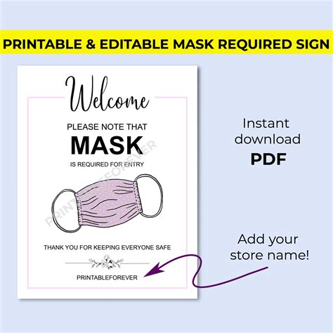 Please Wear A Mask Printable Printable Sign Cdc Printable Etsyde