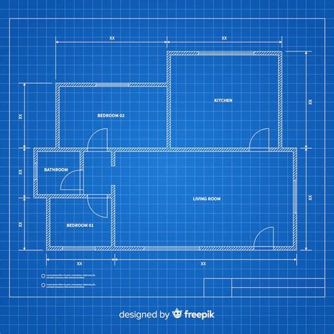Free Vector Blueprint Of A House Top View