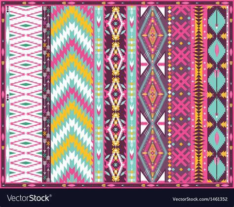 Seamless Colorful Aztec Geometric Pattern Vector Image