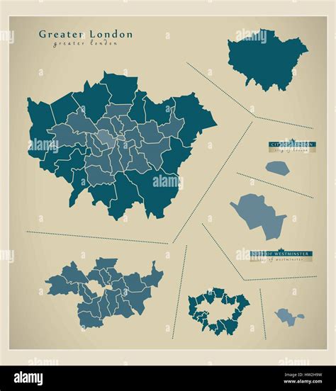 Modern Map Greater London Stock Vector Image And Art Alamy