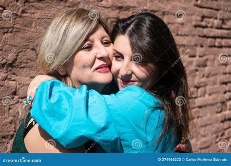Mother And Daughter Hugging And Expressing Affection In Mother S Day Stock Image Image Of