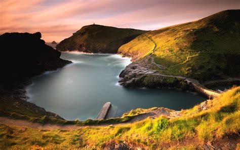 Nature Landscape Bay Hill Grass England Coast Sea Path