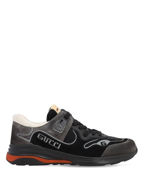 Gucci Ultrapace G Line Suede And Mesh Sneakers In Black For Men Lyst