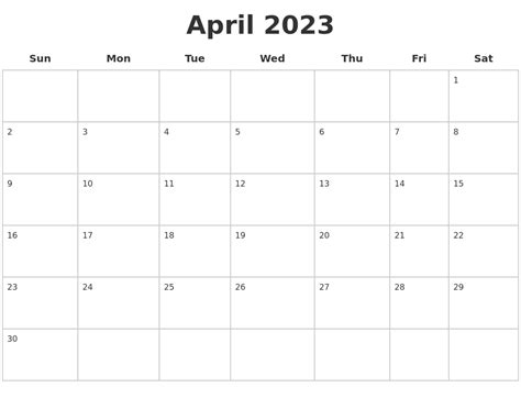 April 2023 Word Calendar April 2023 Calendar Pdf Word Excel
