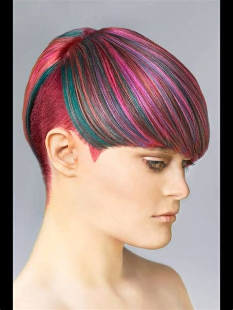 Multi Coloured Hair Trendy Short Hair Styles Cool Hair Color Multi Colored Hair