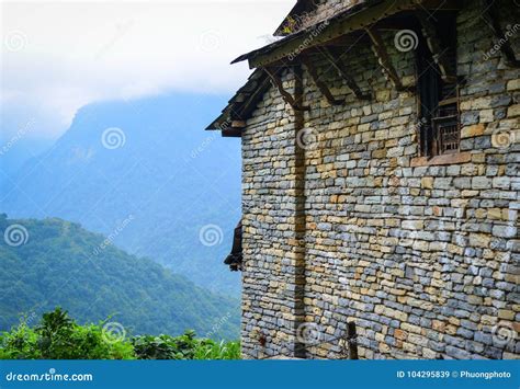 Mountain Village In Grandruk Nepal Stock Image Image Of House