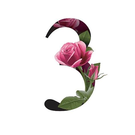 Zahl Nummer Number 3 Numbers Font Alphabet And Numbers Floral