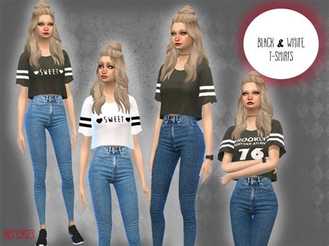 Black And White T Shirts The Sims 4 Catalog