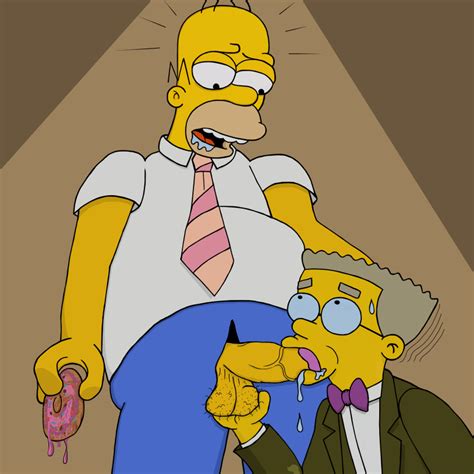 Rule 34 Big Cock Blowjob Gay Homer Simpson Sucking The Simpsons Waylon Smithers Yellow Skin