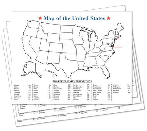 Blank 50 United States Map Poster 10 Pack Usa Us Etsy