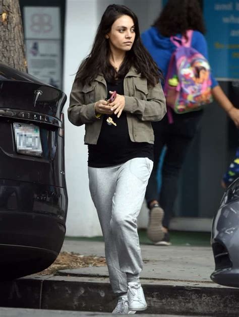 pregnant mila kunis runs errands in adidas stan smith sneakers