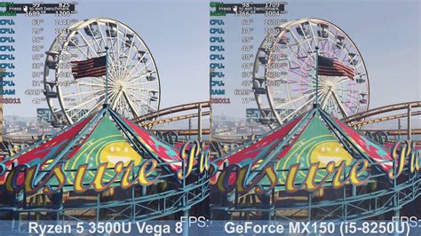 Fortnite, gta 5, red dead. GTA V Nvidia GeForce MX150 (i5-8250U) vs AMD Ryzen 5 3500U ...