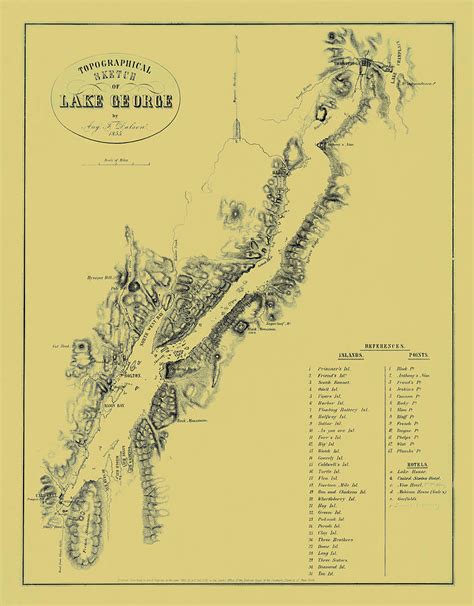 Map Of Lake George 1855 Photograph By Andrew Fare Fine Art America
