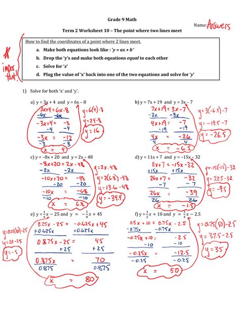 9th Grade Worksheets With Answer Key