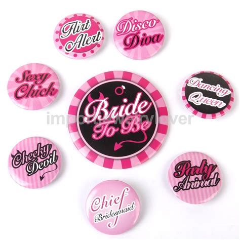 Bachelorette Party Name Badge Bride To Be Chief Bridesmaid Hen Night