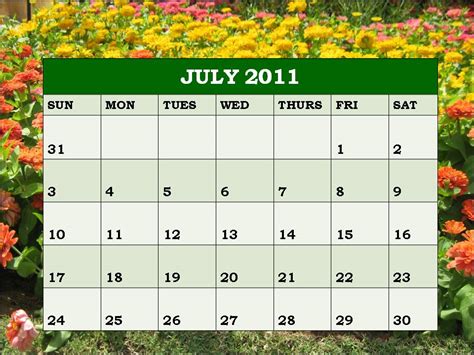 Emo Wb July 2011 Calendar With Holidays