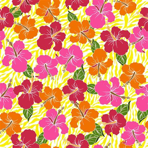 Hibiscus Flower Pattern Stock Illustration Illustration Of Design