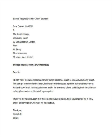 Church Resignation Letter Template 13 Word Pdf Document Download