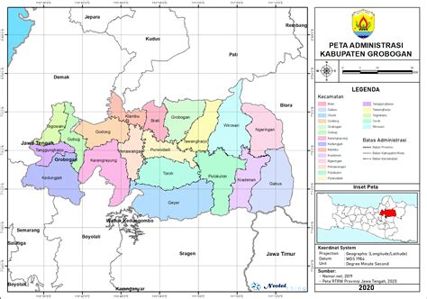 Peta Administrasi Kabupaten Grobogan Provinsi Jawa Tengah NeededThing Hot Sex Picture