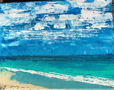 Jaycee Beach Vero Beach Original Acrylic On 8x10 Canvas By Vicky Lada