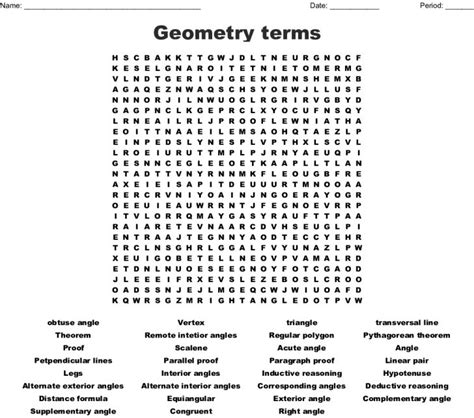 Geometry Words Word Search Wordmint Word Search Printable