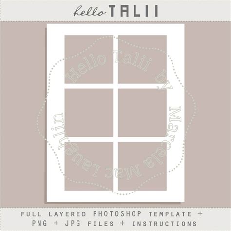 3 Inch Square Photoshop Template 3x3 Square Inches Collage Etsy